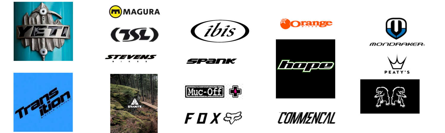 marque disponible chez Alsace Bike Tour : Transition Yeti Orange Hope, Commencal Fox Mondraker